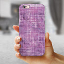 Purple Watercolor Cross Hatch iPhone 6/6s or 6/6s Plus 2-Piece Hybrid INK-Fuzed Case