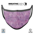 Purple Watercolor Cross Hatch - Made in USA Mouth Cover Unisex Anti-Dust Cotton Blend Reusable & Washable Face Mask with Adjustable Sizing for Adult or Child