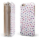 Purple Watercolor Dots over White iPhone 6/6s or 6/6s Plus 2-Piece Hybrid INK-Fuzed Case