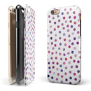 Purple Watercolor Dots over White iPhone 6/6s or 6/6s Plus 2-Piece Hybrid INK-Fuzed Case