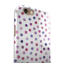 Purple Watercolor Dots over White iPhone 6/6s or 6/6s Plus 2-Piece Hybrid INK-Fuzed Case