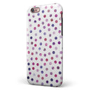 Purple Watercolor Dots over White iPhone 6/6s or 6/6s Plus 2-Piece Hybrid INK-Fuzed Case