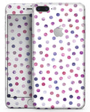 Purple Watercolor Dots over White - Skin-kit for the iPhone 8 or 8 Plus