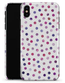Purple Watercolor Dots over White - iPhone X Clipit Case