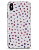 Purple Watercolor Dots over White - iPhone X Clipit Case