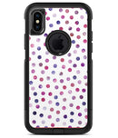 Purple Watercolor Dots over White - iPhone X OtterBox Case & Skin Kits