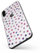 Purple Watercolor Dots over White - iPhone X Skin-Kit