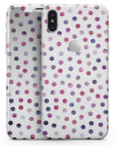 Purple Watercolor Dots over White - iPhone X Skin-Kit