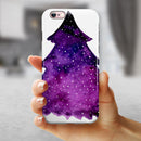 Purple Watercolor Evergreen Tree iPhone 6/6s or 6/6s Plus 2-Piece Hybrid INK-Fuzed Case