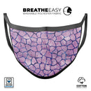 Purple Watercolor Giraffe Pattern - Made in USA Mouth Cover Unisex Anti-Dust Cotton Blend Reusable & Washable Face Mask with Adjustable Sizing for Adult or Child