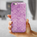Purple Watercolor Inflated Damask Pattern iPhone 6/6s or 6/6s Plus 2-Piece Hybrid INK-Fuzed Case