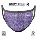 Purple Watercolor Leopard Pattern - Made in USA Mouth Cover Unisex Anti-Dust Cotton Blend Reusable & Washable Face Mask with Adjustable Sizing for Adult or Child