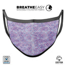 Purple Watercolor Quatrefoil - Made in USA Mouth Cover Unisex Anti-Dust Cotton Blend Reusable & Washable Face Mask with Adjustable Sizing for Adult or Child