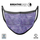 Purple Watercolor Stripes - Made in USA Mouth Cover Unisex Anti-Dust Cotton Blend Reusable & Washable Face Mask with Adjustable Sizing for Adult or Child