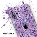 Purple Watercolor Tiger Pattern - Vinyl Skin Wrap for iPhone 17 Pro Max, 17 Pro, 17 Air, 17, 16 & All Models — Soft Matte or Ultra Gloss