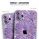 Purple Watercolor Tiger Pattern - Vinyl Skin Wrap for iPhone 17 Pro Max, 17 Pro, 17 Air, 17, 16 & All Models — Soft Matte or Ultra Gloss
