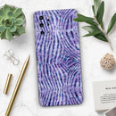 Purple Watercolor Zebra Pattern - Premium Vinyl Skin Decal for Samsung Galaxy S25 Ultra, S24, S23, S22 & All Galaxy S Models