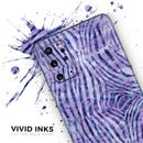 Purple Watercolor Zebra Pattern - Premium Vinyl Skin Decal for Samsung Galaxy S25 Ultra, S24, S23, S22 & All Galaxy S Models