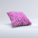 Purple & White Floral Sprout Ink-Fuzed Decorative Throw Pillow