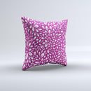 Purple & White Floral Sprout Ink-Fuzed Decorative Throw Pillow