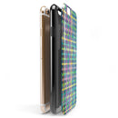 Purple Yellow Green and Blue Stitched Pattern iPhone 6/6s or 6/6s Plus 2-Piece Hybrid INK-Fuzed Case