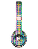 Purple Yellow Green and Blue Stitched Pattern Full-Body Skin Kit for the Beats by Dre Solo 3 Wireless Headphones