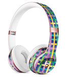 Purple Yellow Green and Blue Stitched Pattern Full-Body Skin Kit for the Beats by Dre Solo 3 Wireless Headphones