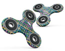 Purple Yellow Green and Blue Stitched Pattern Full-Body Fidget Spinner Skin-Kit