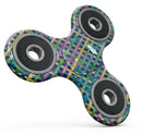 Purple Yellow Green and Blue Stitched Pattern Full-Body Fidget Spinner Skin-Kit