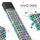 Purple Yellow Green and Blue Stitched Pattern - Premium Decal Protective Skin-Wrap Sticker compatible with the Juul Labs vaping device