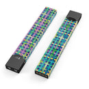 Purple Yellow Green and Blue Stitched Pattern - Premium Decal Protective Skin-Wrap Sticker compatible with the Juul Labs vaping device