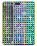 Purple Yellow Green and Blue Stitched Pattern - Skin-kit for the iPhone 8 or 8 Plus