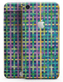 Purple Yellow Green and Blue Stitched Pattern - Skin-kit for the iPhone 8 or 8 Plus