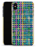 Purple Yellow Green and Blue Stitched Pattern - iPhone X Clipit Case