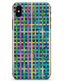Purple Yellow Green and Blue Stitched Pattern - iPhone X Clipit Case