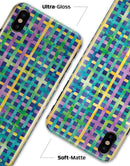 Purple Yellow Green and Blue Stitched Pattern - iPhone X Clipit Case