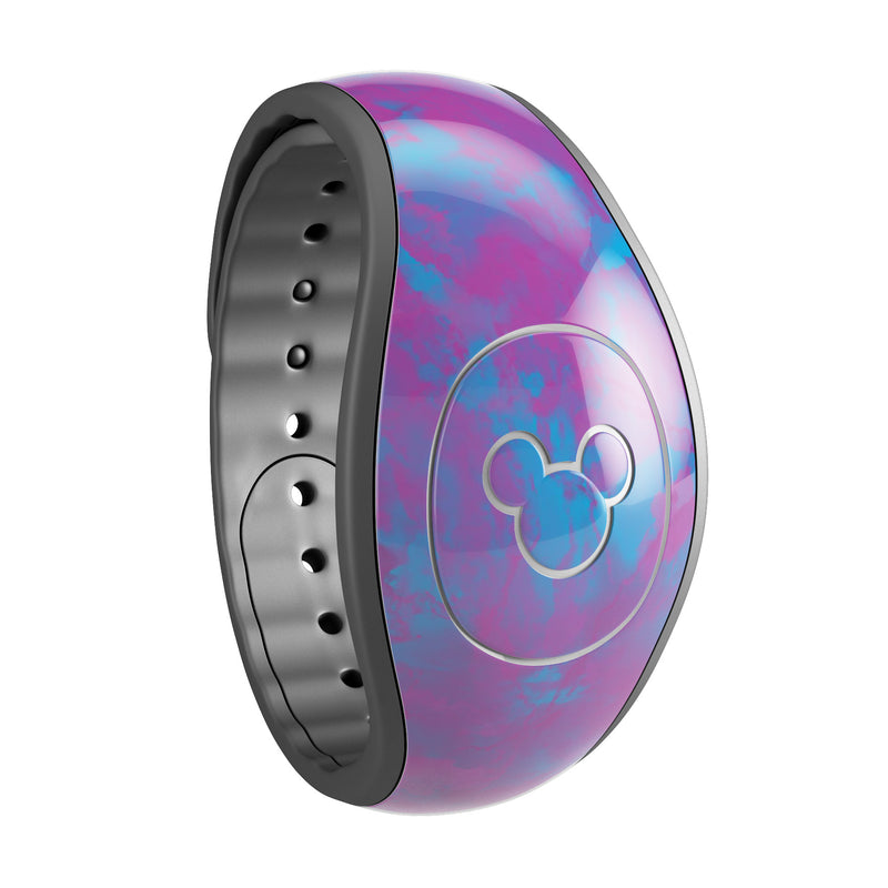 Purple and Blue Paintburst - Decal Skin Wrap Kit for the Disney Magic Band