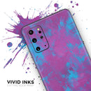Purple and Blue Paintburst - Premium Vinyl Skin Decal for Samsung Galaxy S25 Ultra, S24, S23, S22 & All Galaxy S Models