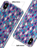 Purple and Blue Upside Down Teardrop Watercolor Pattern - iPhone X Clipit Case