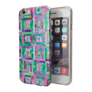 Purple and Green Watercolor Patchwork iPhone 6/6s or 6/6s Plus 2-Piece Hybrid INK-Fuzed Case