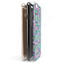 Purple and Green Watercolor Patchwork iPhone 6/6s or 6/6s Plus 2-Piece Hybrid INK-Fuzed Case