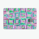 Purple and Green Watercolor Patchwork - Premium Protective Decal Skin-Kit for the Apple Credit Card