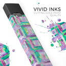 Purple and Green Watercolor Patchwork - Premium Decal Protective Skin-Wrap Sticker compatible with the Juul Labs vaping device