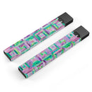 Purple and Green Watercolor Patchwork - Premium Decal Protective Skin-Wrap Sticker compatible with the Juul Labs vaping device