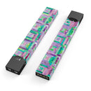 Purple and Green Watercolor Patchwork - Premium Decal Protective Skin-Wrap Sticker compatible with the Juul Labs vaping device
