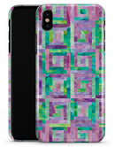 Purple and Green Watercolor Patchwork - iPhone X Clipit Case