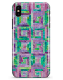 Purple and Green Watercolor Patchwork - iPhone X Clipit Case