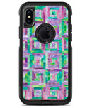 Purple and Green Watercolor Patchwork - iPhone X OtterBox Case & Skin Kits