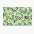 Purple and Green Watercolor Peacock Feathers - Premium Protective Decal Skin-Kit for the Apple Credit Card