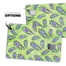 Purple and Green Watercolor Peacock Feathers - Premium Protective Decal Skin-Kit for the Apple Credit Card